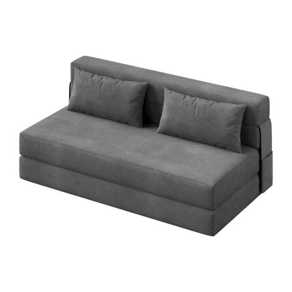 4-in-1 Folding Sofa Bed Convertible Sleeper, Soft Corduroy Loveseat Couch, Space-Saving Fold Out Chair Bed